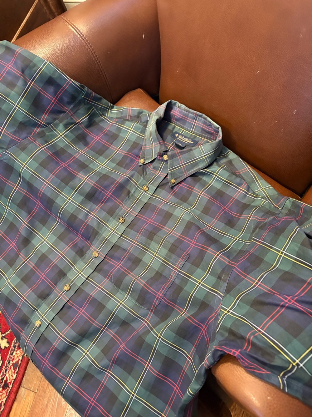 Brooks Brothers Green & Blue Plaid Button-Down Shirt